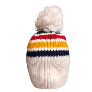 Hudson Bay Striped Kids Pom-Pom Beanie Hat